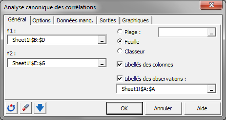 corr&eacute;lations canoniquesanalysis software