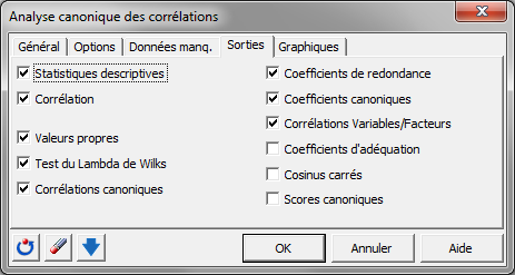 corr&eacute;lations canoniques package