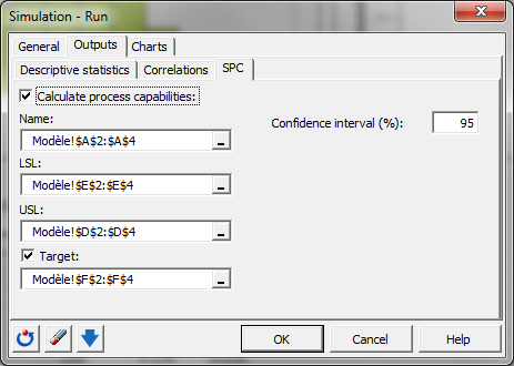 Simulation: Dialog box - Run - Outputs - SPC Simulation: Dialog box - Run - Outputs - SPC